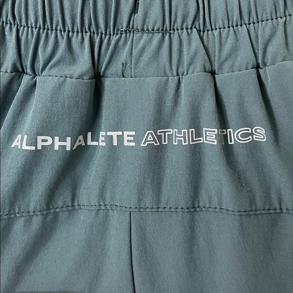 Alphalete NWOT Varsity Stride High Rise Women’s Shorts Porcelain Grey Size Small - Picture 3 of 12